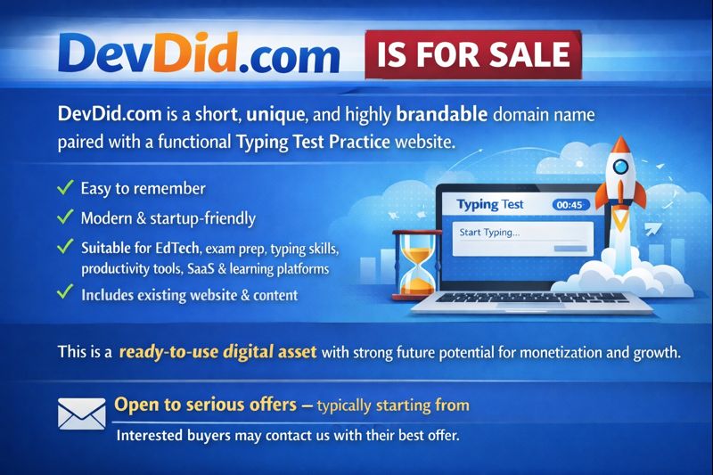 DevDid.com Domain & Website For Sale